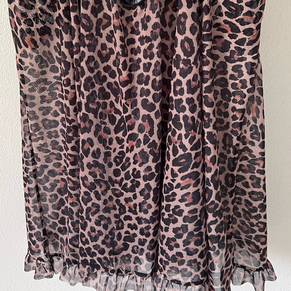 Leopard Print Black Lace Mob Wife Cheetah Print Slinky Cami Top Plus Size 20W - Picture 5 of 13
